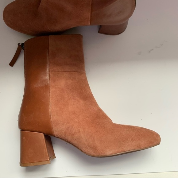 Seychelles Uneasy Ankle Boot Cognac Suede & Leather Sz 6 - Picture 5 of 9